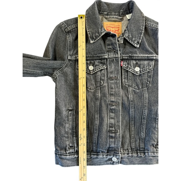 Levi Strauss & Co Black Denim Trucker Jacket Women's Size M - Picture 5 of 9